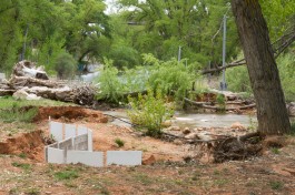 Josefa Schundau, Installation, 10 empty walls standing in red sand, 2018